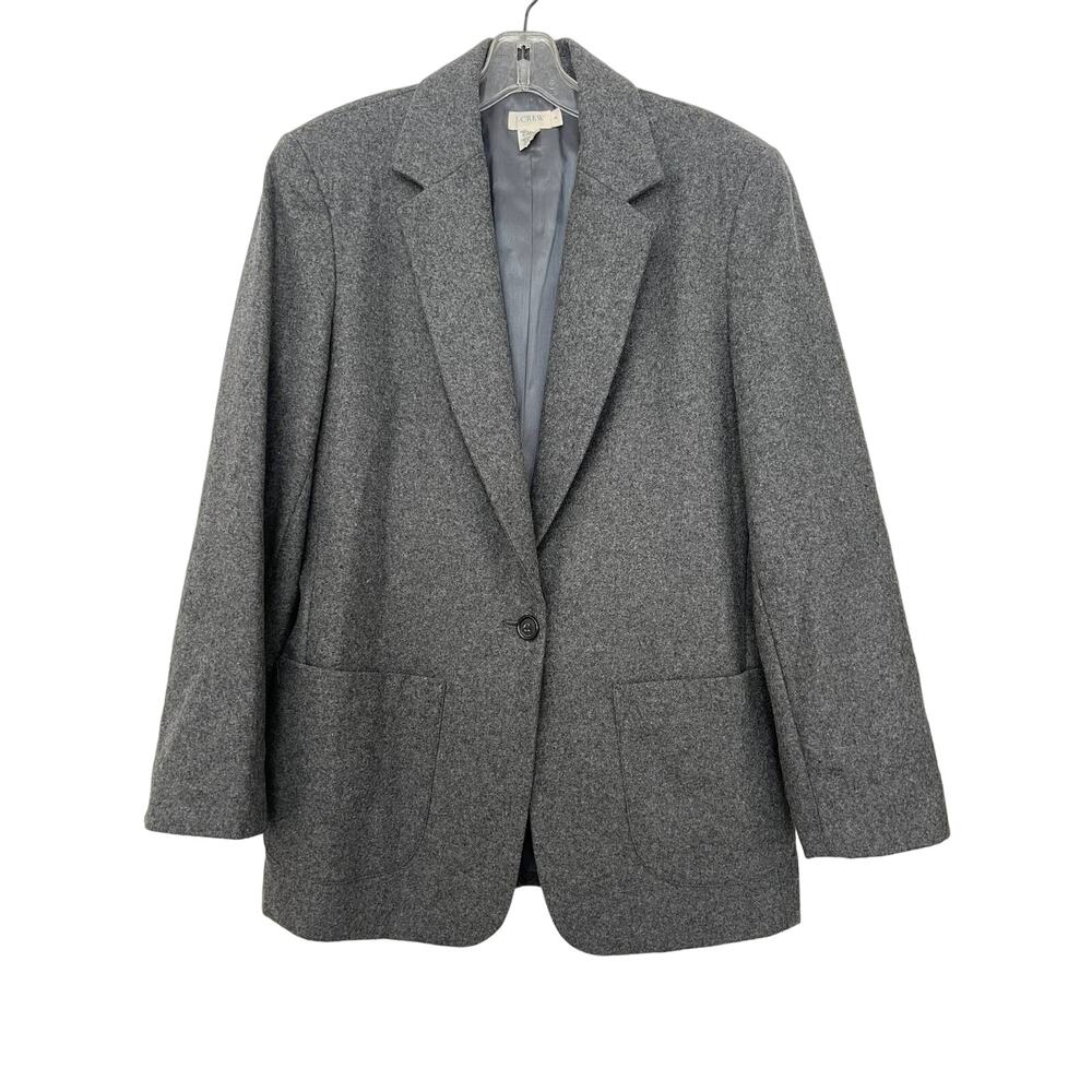 J. Crew Gray Wool Oversize Blazer Sz 8